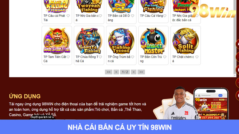 98win là nhà cái bắn cá uy tín hàng đầu hiện nay